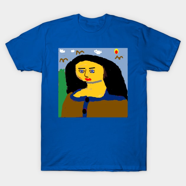 Monalisa Sketch Design T-Shirt by 2triadstore